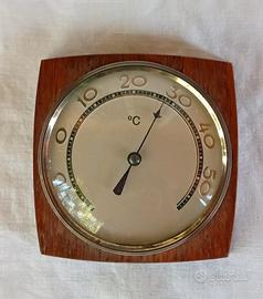 Termometro da parete legno e ottone anni 60-70 