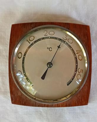 Termometro da parete legno e ottone anni 60-70 