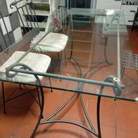 tavolo e 4 sedie in ferro battuto