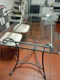 tavolo e 4 sedie in ferro battuto