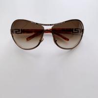 VERSACE Occhiali sole grandi marroni oro brillant