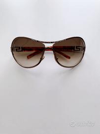 VERSACE Occhiali sole grandi marroni oro brillant