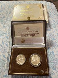 Dittico monete argento San Marino