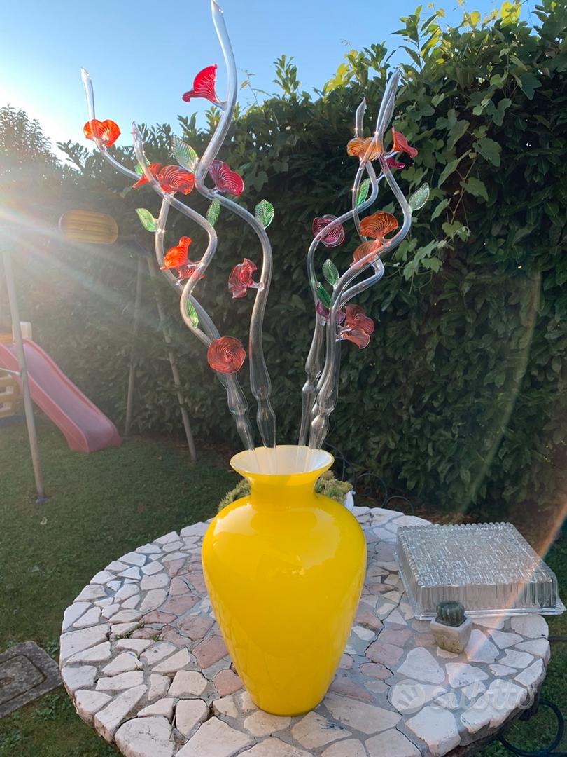 Vaso di murano con fiori - Arredamento e Casalinghi In vendita a Treviso