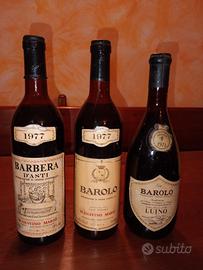 bottiglie vino Barolo e Barbera