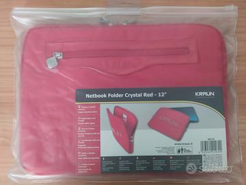 Kraun netbook folder crystal 12" colore rosso