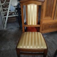 6 sedie in legno e raso giallo