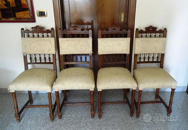 Quattro sedi francesi fine 1800 in legno massello