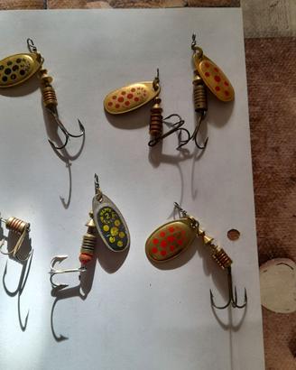 N. 10 ESCHE ARTIFICIALI PESCA, MEPPS CUCCHIAINI