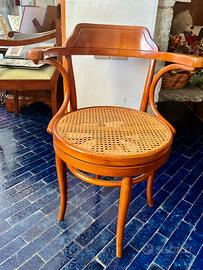 Originale Sedia Thonet Girevole Con Braccioli