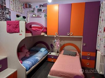 letto a castello con armadio a ponte