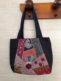 borsa in tessuto denim
