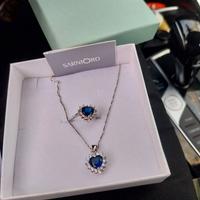 Colliere più anello mai usato Argento