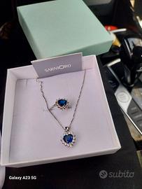 Colliere più anello mai usato Argento