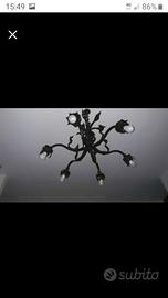 LAMPADARIO  IN FERRO FORGIATO