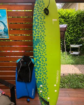 Tavola surf onda + bodyboard + mutino bambino