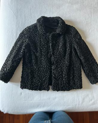 Giacca pelliccia nera