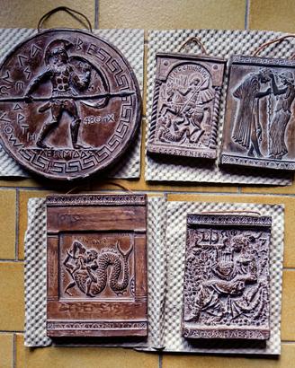 Placche terracotta greca vintage