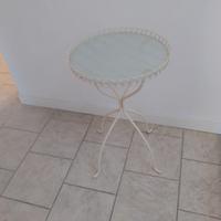 Tavolino rotondo vetro e ferro Ikea