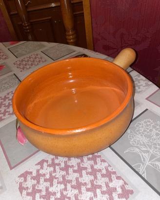Tegame Casseruola in Terracotta con Manico