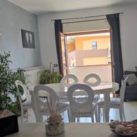 Sedie legno bianco lucido, sedile bianco/argento