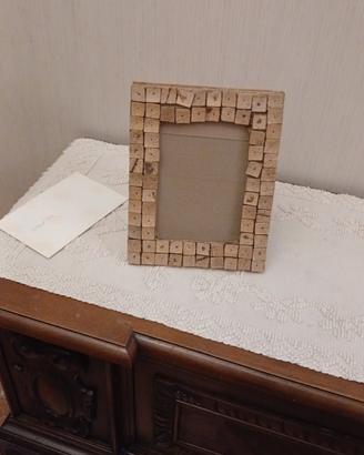 Cornice portafoto mosaico legno vintage
