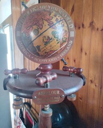 Porta liquori vintage Aberlour con mappamondo e do