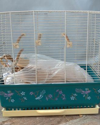 Gabbia per uccelli completa di accessori