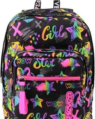 Seven Zaino New Fit, Rosa e Nero, Fantasy Black, D