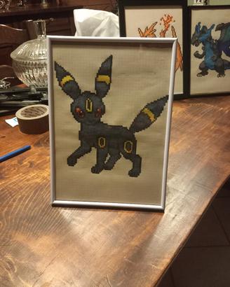 Quadro pokemon Umbreon Pixel Art