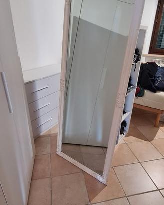 Specchio a figura intera bianco shabby chic
