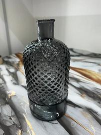 Vaso Bottiglia Vetro Riciclato Grigio
