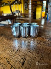 Set 6 bicchierini vintage in metallo argentato