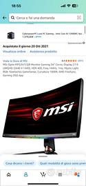 Monitor MSI da gaming condizioni ottime