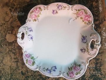Piatto in ceramica dipinto a mano con bordi in oro