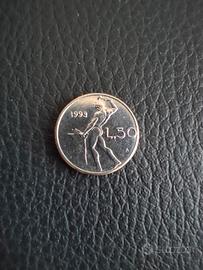 Moneta 50 lire micro - anno 1993