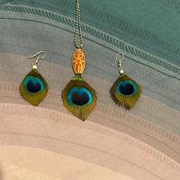 Splendido set di gioielli con PIUME DI PAVONE.