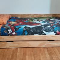 Letto una piazza con secondo letto cassettone