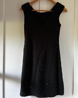 Vestito corto nero con pailettes