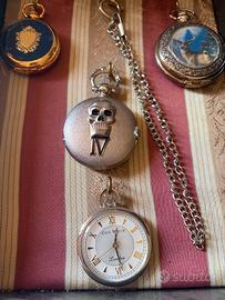 4 Orologi da tasca vintage da collezione in teca.