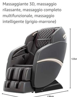 Poltrona massaggiante/riscaldante zero gravita'