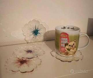 Sottobicchieri in resina fatti a mano 