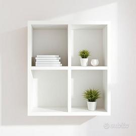 Libreria bianca a cubi