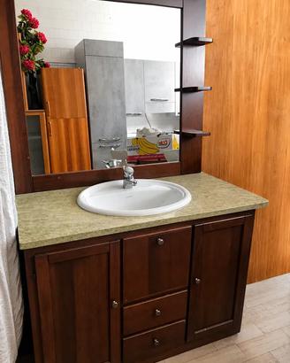Mobile Bagno Arte Povera 110x57 cm con Specchiera 