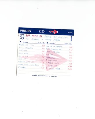 Registrazione audio su MC - 883 Remix 1994