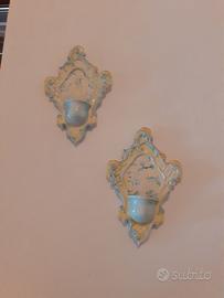 Acquasantiere in ceramica smaltate