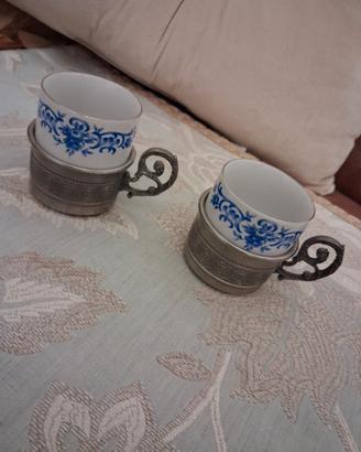 2 tazze da caffè in porcellana di Capodimonte