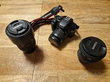 Reflex Canon 550D +  3 obiettivi