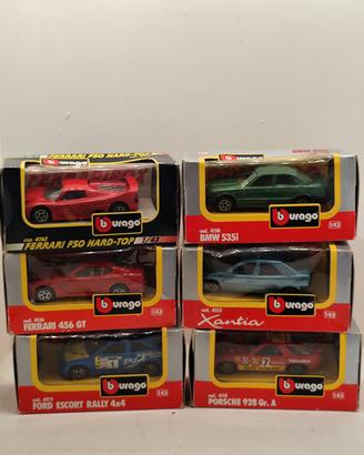 Lotto 6 Modellini Bburago 1/43 Vintage con Scatola