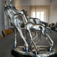 Opera Ottaviani "Cavalla con puledro" Argento